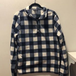 Blue flannel fleece pullover